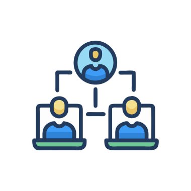 iş ve teknoloji düz renkli simge.