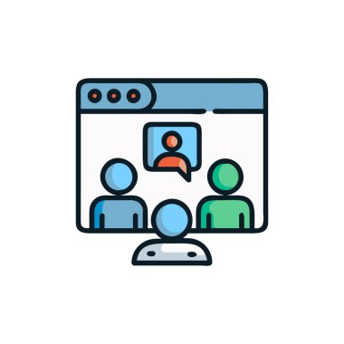 Vektör olarak video konferans simgesi. Logotype