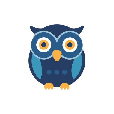 Baykuş simgesi. Baykuş düz vektör sembolü. beyaz arkaplanda izole