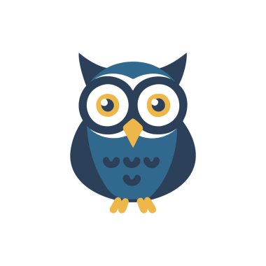 Beyaz arka planda baykuş vektör çizimi. Birinci kalite semboller. kavram ve tasarım grafiği için vektör vuruşu simgesi.