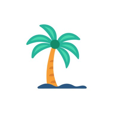 Palmiye ağacı yaz izole vektör çizimi tasarımı
