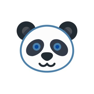 Sevimli çizgi film panda gözleri ve gülüşü