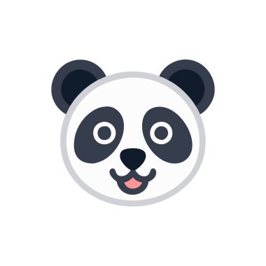 Yüzü vektör çizimi olan sevimli panda kafası