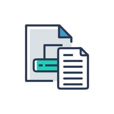 Web ve mobil uygulaması tasarım, dosya logo kavramı için beyaz arka plan üzerinde izole dosya simge vektör