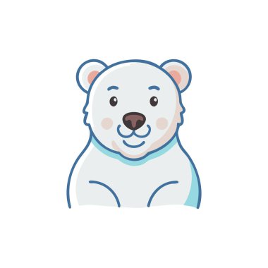 Şirin kutup ayısı karakter vektör çizimi tasarımı