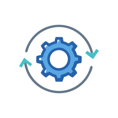 Web ağınız ve mobil uygulama tasarımınız için beyaz üzerine izole edilmiş dişli simgesi vektörü, dişli logosu konsepti