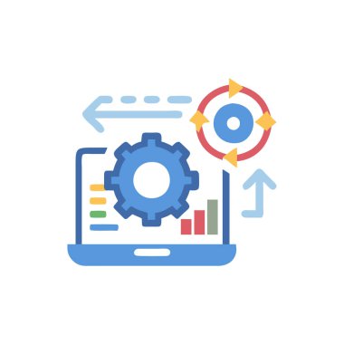 Veri analiz simgesi, vektör illüstrasyonu