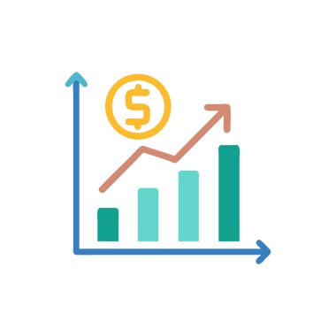 iş grafiği düz simgesi, vektör, illüstrasyon