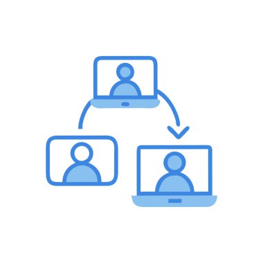 Sosyal medya renk çizgisi simgesi. Web sayfası, mobil uygulama, tanıtım için pictogram.