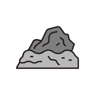 Dağ ikonu. Beyaz arka planda izole edilmiş. vektör