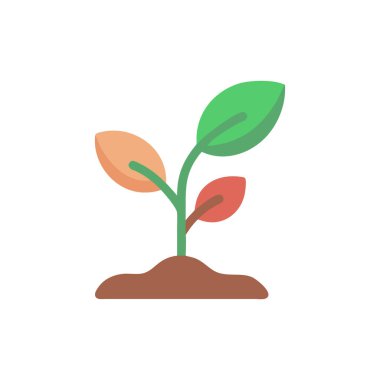 Beyaz arkaplan vektör çiziminde izole edilmiş düz biçimli bitki