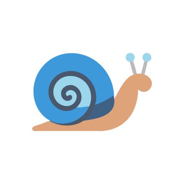 Salyangoz düz simgesi, vektör illüstrasyonu