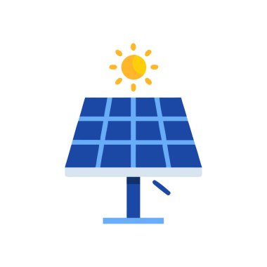 Şeffaf bir arkaplanda güneş enerjisi vektör çizimi. Birinci kalite semboller. Konsept ve grafik tasarımı için simgeler.
