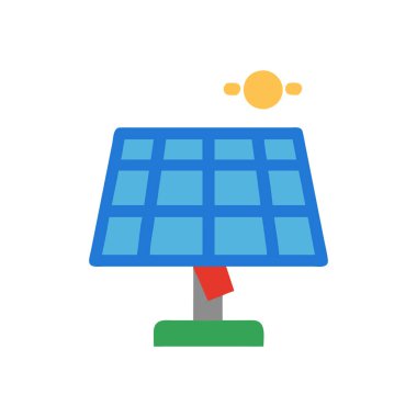 güneş paneli vektör renk simgesi