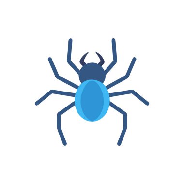 Beyaz şeffaf arkaplanda örümcek vektör çizimi. Birinci kalite semboller. Konsept ve grafik tasarımı için vuruş simgesi.