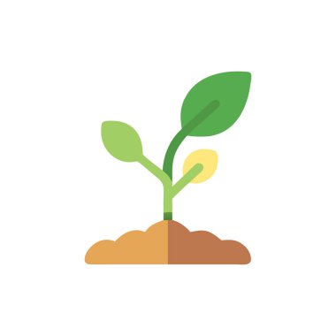 Düz bir filizin vektör düz simgesi. beyaz arkaplanda izole