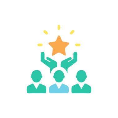 Yıldızlı insanlar, vektör illüstrasyonu