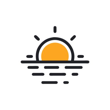 Güneş simgesi logo vektör şablonu