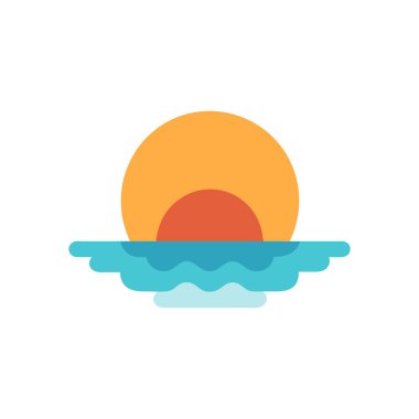 su dalgası düz simgesi, vektör, illüstrasyon