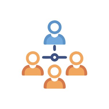 İnsanlar düz renk simgesini yönetir