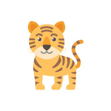 şirin kaplan hayvan karakteri vektör çizim simgesi