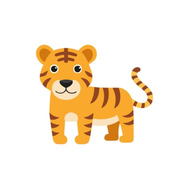 vektör karikatür kaplan simgesi beyaz arkaplanda