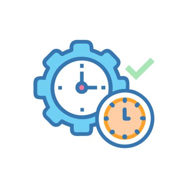 dişli simge vektör illüstrasyon tasarımlı saat