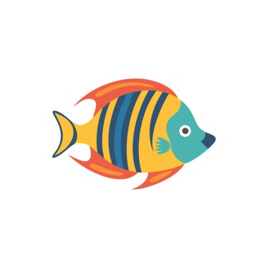 balık hayvan denizi okyanus yaşam ikonu düz izole