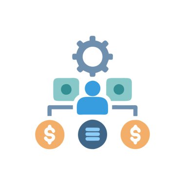 iş yönetimi düz vektör simgesi