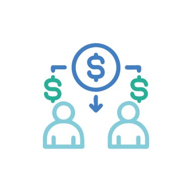 Dolar vektörü düz renk simgesi