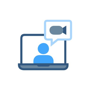 Laptop vektör çizim dizaynlı konuşma balonu