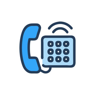 Çağrı merkezi simgesi. Telefon vektör simgelerinin düz çizimi. Web ve mobil vektör tasarımı