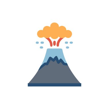 Volkan, dağ ikonu vektörü, illüstrasyon