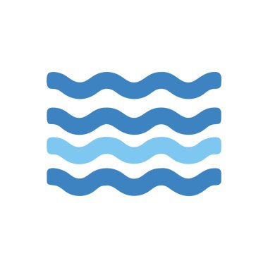 Su dalgaları logo vektör şablonu tasarımı