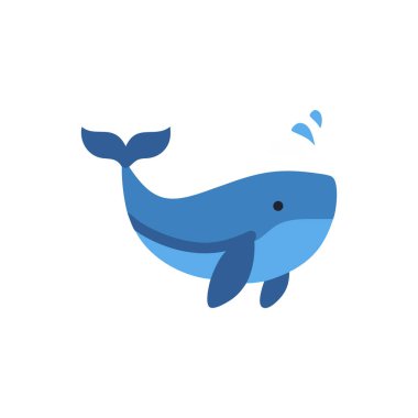 Mavi balina ve balina, düz simge