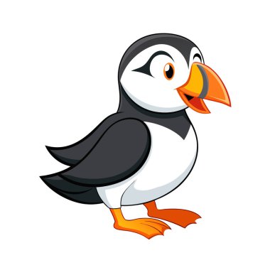 Beyaz arka planda izole edilmiş şirin Toucan kuşunun vektör çizimi