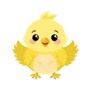 Şirin piliç çizgi film vektör çizimi grafik tasarımı