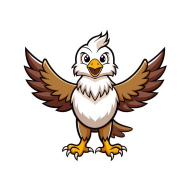 beyaz bir kuşun karikatür çizimi