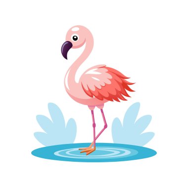 flamingo karikatür vektör tasarımı