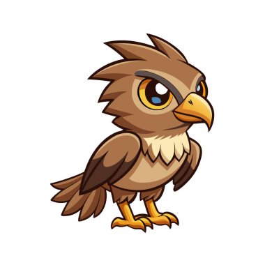 Tatlı kartal kuş çizgi filminin vektör çizimi