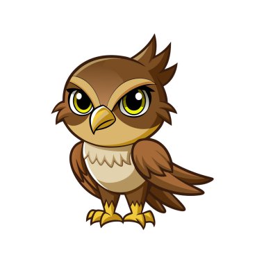 Tatlı baykuş çizgi filminin vektör çizimi