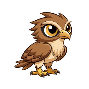 Baykuş çizgi film kuşunun vektör çizimi