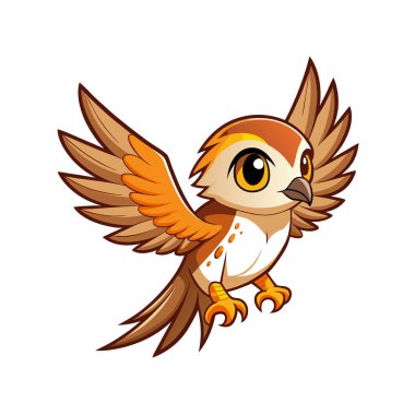 Sevimli baykuş çizgi film karakter vektör çizimi