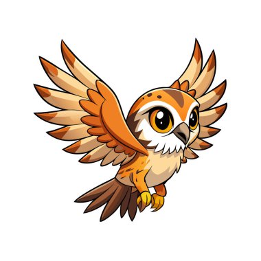 Uçan baykuş çizgi filminin vektör çizimi