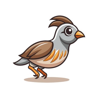 Çizgi film serçesi kuşunun vektör çizimi