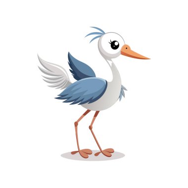 Sevimli çizgi kuş. Vektör çizim