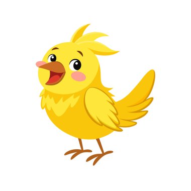 Şirin, mutlu, tüylü, sarı piliç.