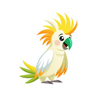 Çizgi film papağan kuşunun vektör çizimi
