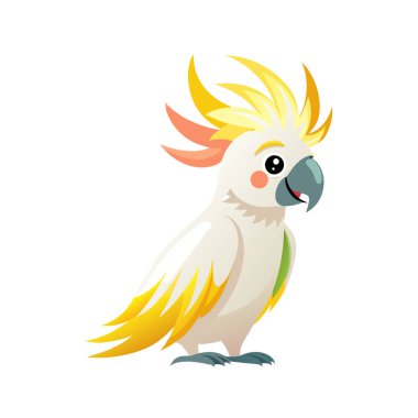 Şirin sarı kuş çizgi film vektör çizimi