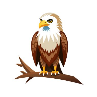 Vektör çizimi. Tüylü kartal. çizgi film biçimi